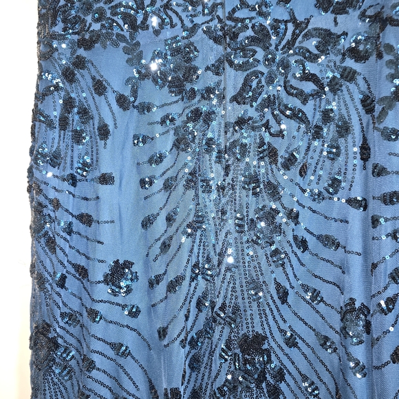 Elegant Teal  Blue Evening Dress - Picture 6 of 14